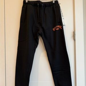 NWT Billabong Black Sweatpants with Red Logo